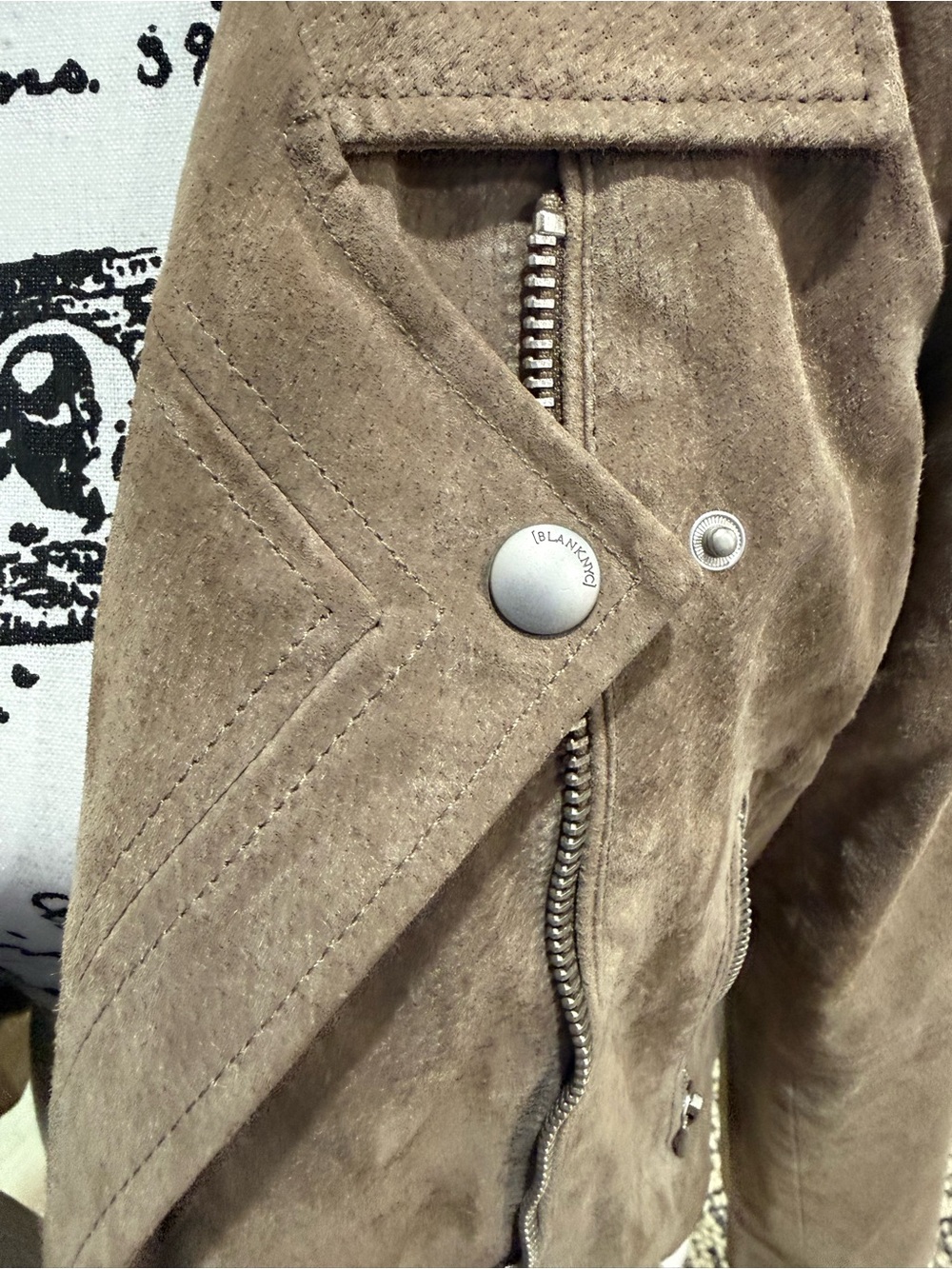 Blank NYC Taupe Suede Moto Jacket - Picture 8 of 9